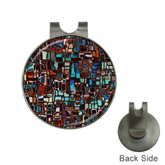 Stained Glass Mosaic Abstract Hat Clips With Golf Markers by Pakrebo