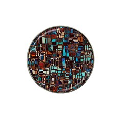 Stained Glass Mosaic Abstract Hat Clip Ball Marker by Pakrebo