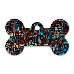 Stained Glass Mosaic Abstract Dog Tag Bone (one Side) by Pakrebo