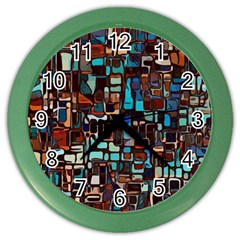 Stained Glass Mosaic Abstract Color Wall Clock by Pakrebo