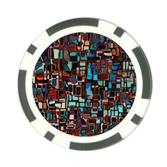 Stained Glass Mosaic Abstract Poker Chip Card Guard (10 Pack) by Pakrebo