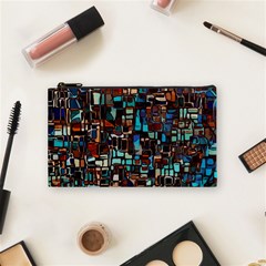 Stained Glass Mosaic Abstract Cosmetic Bag (small) by Pakrebo