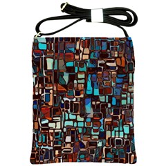 Stained Glass Mosaic Abstract Shoulder Sling Bag by Pakrebo