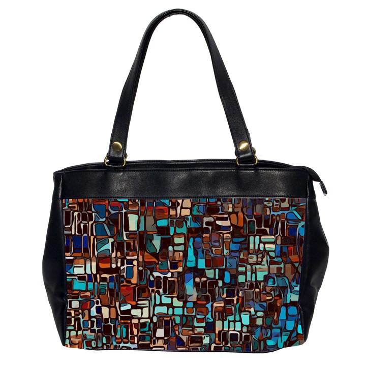 Stained Glass Mosaic Abstract Oversize Office Handbag (2 Sides)