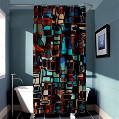 Stained Glass Mosaic Abstract Shower Curtain 36  X 72  (stall)  by Pakrebo