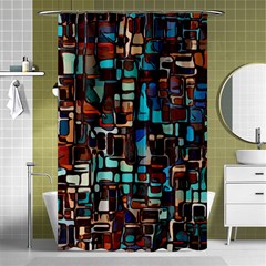 Stained Glass Mosaic Abstract Shower Curtain 48  X 72  (small)  by Pakrebo