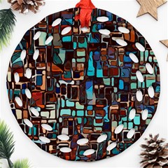 Stained Glass Mosaic Abstract Ornament (round Filigree) by Pakrebo