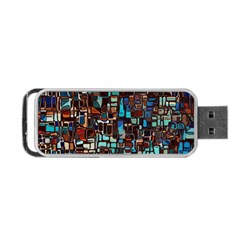 Stained Glass Mosaic Abstract Portable Usb Flash (two Sides) by Pakrebo