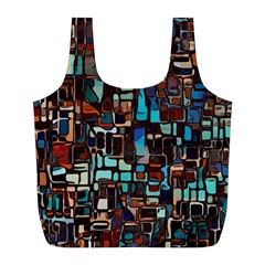 Stained Glass Mosaic Abstract Full Print Recycle Bag (l) by Pakrebo