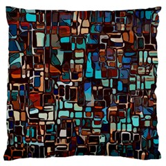 Stained Glass Mosaic Abstract Large Flano Cushion Case (two Sides) by Pakrebo