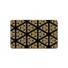 Pattern Stained Glass Triangles Magnet (name Card) by Pakrebo