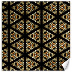 Pattern Stained Glass Triangles Canvas 16  X 16  by Pakrebo