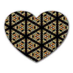 Pattern Stained Glass Triangles Heart Mousepads by Pakrebo