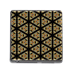 Pattern Stained Glass Triangles Memory Card Reader (square 5 Slot) by Pakrebo