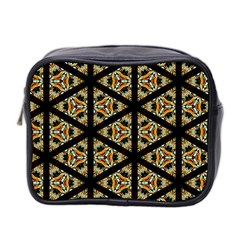 Pattern Stained Glass Triangles Mini Toiletries Bag (two Sides) by Pakrebo