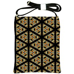 Pattern Stained Glass Triangles Shoulder Sling Bag by Pakrebo