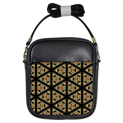 Pattern Stained Glass Triangles Girls Sling Bag by Pakrebo