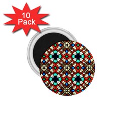 Stained Glass Pattern Texture Face 1 75  Magnets (10 Pack)  by Pakrebo