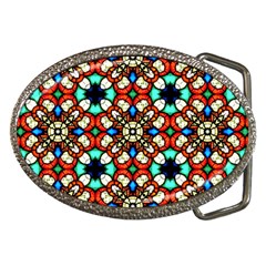 Stained Glass Pattern Texture Face Belt Buckles by Pakrebo