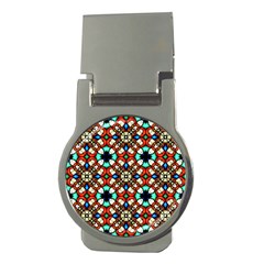 Stained Glass Pattern Texture Face Money Clips (Round) 