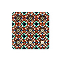 Stained Glass Pattern Texture Face Square Magnet