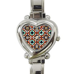 Stained Glass Pattern Texture Face Heart Italian Charm Watch