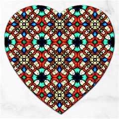 Stained Glass Pattern Texture Face Jigsaw Puzzle (Heart)