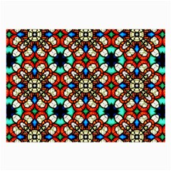 Stained Glass Pattern Texture Face Large Glasses Cloth (2-side) by Pakrebo