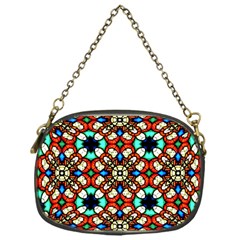 Stained Glass Pattern Texture Face Chain Purse (One Side)