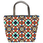 Stained Glass Pattern Texture Face Bucket Bag Back