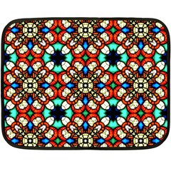 Stained Glass Pattern Texture Face Double Sided Fleece Blanket (Mini) 