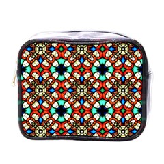 Stained Glass Pattern Texture Face Mini Toiletries Bag (one Side) by Pakrebo