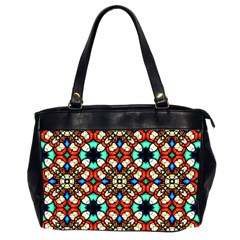 Stained Glass Pattern Texture Face Oversize Office Handbag (2 Sides) by Pakrebo