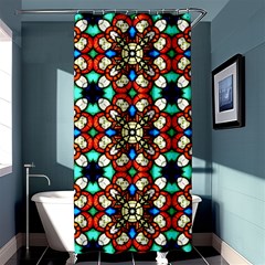 Stained Glass Pattern Texture Face Shower Curtain 36  X 72  (stall)  by Pakrebo