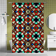 Stained Glass Pattern Texture Face Shower Curtain 48  X 72  (small)  by Pakrebo