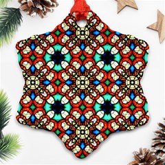 Stained Glass Pattern Texture Face Ornament (snowflake) by Pakrebo