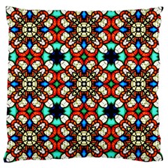 Stained Glass Pattern Texture Face Large Cushion Case (Two Sides)