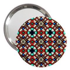 Stained Glass Pattern Texture Face 3  Handbag Mirrors