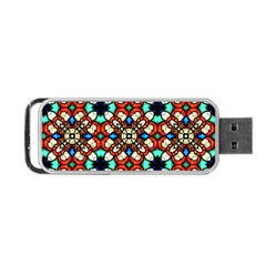 Stained Glass Pattern Texture Face Portable Usb Flash (two Sides) by Pakrebo