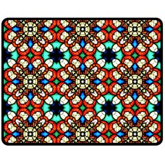 Stained Glass Pattern Texture Face Double Sided Fleece Blanket (medium)  by Pakrebo