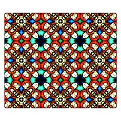 Stained Glass Pattern Texture Face Double Sided Flano Blanket (Small) 