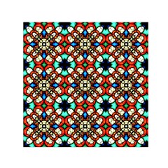 Stained Glass Pattern Texture Face Small Satin Scarf (Square)