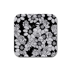 Mandala Calming Coloring Page Rubber Square Coaster (4 Pack)  by Pakrebo