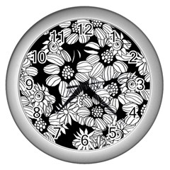 Mandala Calming Coloring Page Wall Clock (silver) by Pakrebo