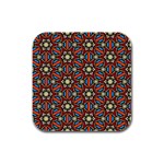 Pattern Stained Glass Church Rubber Square Coaster (4 pack)  Front