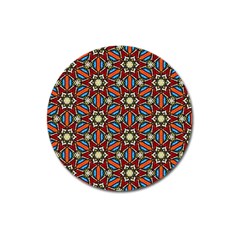 Pattern Stained Glass Church Magnet 3  (round) by Pakrebo