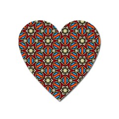 Pattern Stained Glass Church Heart Magnet by Pakrebo