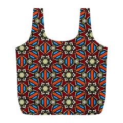 Pattern Stained Glass Church Full Print Recycle Bag (l) by Pakrebo