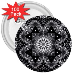 Mandala Calming Coloring Page 3  Buttons (100 Pack)  by Pakrebo