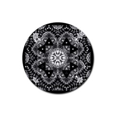 Mandala Calming Coloring Page Rubber Coaster (round)  by Pakrebo